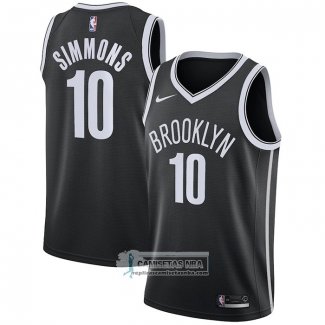 Camiseta Brooklyn Nets Ben Simmons NO 10 Icon 2021-22 Negro