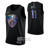 Camiseta Brooklyn Nets Kyrie Irving Iridescent Logo Negro