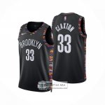 Camiseta Brooklyn Nets Nic Claxton NO 33 Ciudad 2025-26 Negro