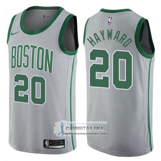 Camiseta Celtics Gordon Hayward Ciudad 2017-18 Gris