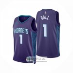 Camiseta Charlotte Hornets LaMelo Ball NO 1 Statement 2024-25 Violeta