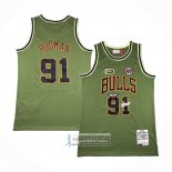 Camiseta Chicago Bulls Dennis Rodman NO 91 Mitchell & Ness 1997-98 Verde