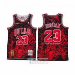 Camiseta Chicago Bulls Michael Jordan NO 23 Mitchell & Ness 1995-96 Negro Rojo