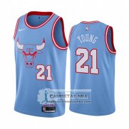 Camiseta Chicago Bulls Thaddeus Young Ciudad Azul