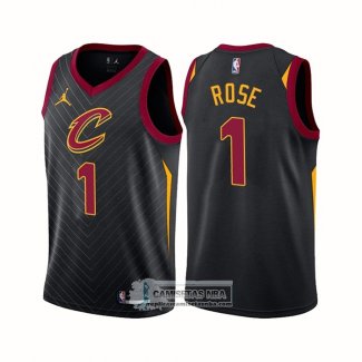 Camiseta Cleveland Cavaliers Derrick Rose NO 1 Statement 2020-21 Negro