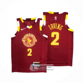 Camiseta Cleveland Cavaliers Kyrie Irving NO 2 Ciudad Rojo