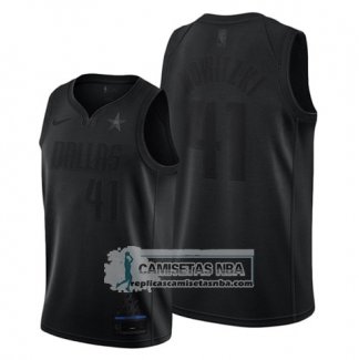 Camiseta Dallas Mavericks Dirk Nowitzki MVP Negro