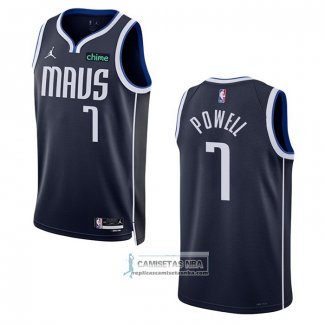 Camiseta Dallas Mavericks Dwight Powell NO 7 Statement 2022-23 Azul