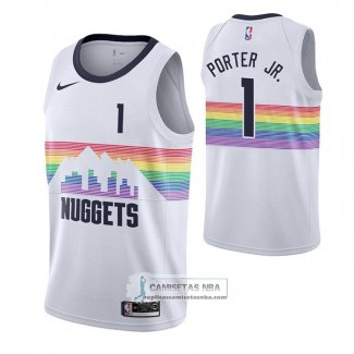 Camiseta Denver Nuggets Michael Porter JR. Ciudad Blanco