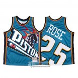 Camiseta Detroit Pistons Derrick Rose Mitchell & Ness Big Face Azul