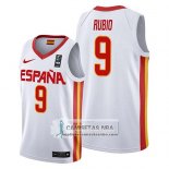 Camiseta Espana Ricky Rubio 2019 FIBA Baketball World Cup Blanco