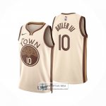 Camiseta Golden State Warriors Jimmy Butler III NO 10 Ciudad 2025-26 Crema