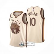 Camiseta Golden State Warriors Jimmy Butler III NO 10 Ciudad 2025-26 Crema