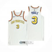 Camiseta Golden State Warriors Jordan Poole NO 3 Classic Autentico Blanco