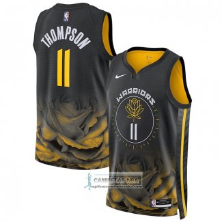 Camiseta Golden State Warriors Klay Thompson NO 11 Ciudad 2022-23 Negro