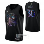 Camiseta Golden State Warriors Stephen Curry Iridescent Logo Negro