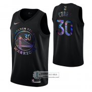 Camiseta Golden State Warriors Stephen Curry Iridescent Logo Negro