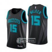 Camiseta Hornets Kemba Walker Ciudad 2018-19 Negro