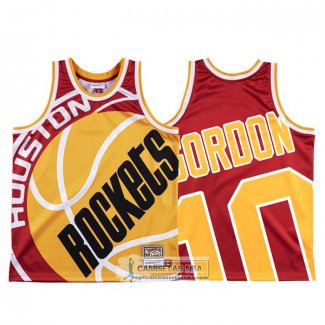 Camiseta Houston Rockets Eric Gordon Mitchell & Ness Big Face Rojo
