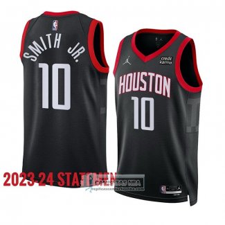 Camiseta Houston Rockets Jabari Smith Jr NO 10 Statement 2023-24 Negro