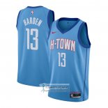 Camiseta Houston Rockets James Harden Ciudad 2020-21 Azul