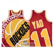 Camiseta Houston Rockets Yao Ming Mitchell & Ness Big Face Rojo