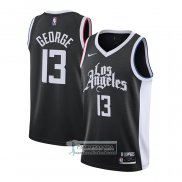 Camiseta Los Angeles Clippers Paul George Ciudad 2020-21 Negro