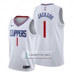 Camiseta Los Angeles Clippers Reggie Jackson Association 2019-20 Blanco