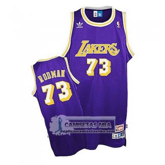 Camiseta Los Angeles Lakers Dennis Rodman Retro Violeta