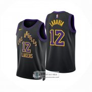 Camiseta Los Angeles Lakers Jake LaRavia NO 12 Ciudad 2025-26 Negro