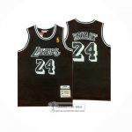 Camiseta Los Angeles Lakers Kobe Bryant NO 24 Mitchell & Ness 2007-08 Negro Blanco