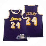 Camiseta Los Angeles Lakers Kobe Bryant NO 24 Mitchell & Ness 2007-08 Violeta