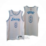 Camiseta Los Angeles Lakers Kobe Bryant NO 8 Ciudad Autentico 2020-21 Blanco
