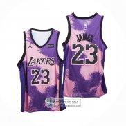 Camiseta Los Angeles Lakers LeBron James Fashion Royalty Violeta