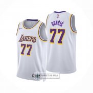 Camiseta Los Angeles Lakers Luka Doncic NO 77 Association 2024-25 Blanco