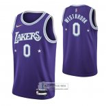 Camiseta Los Angeles Lakers Russell Westbrook NO 0 Ciudad Edition 2021-22 Violeta