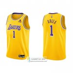 Camiseta Los Angeles Lakers Trevor Ariza NO 1 75th Anniversary 2021-22 Amarillo