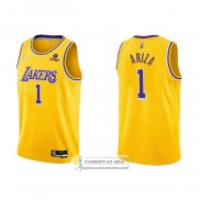 Camiseta Los Angeles Lakers Trevor Ariza NO 1 75th Anniversary 2021-22 Amarillo