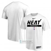 Camiseta Manga Corta Miami Heat Practice Performance 2022-23 Blanco