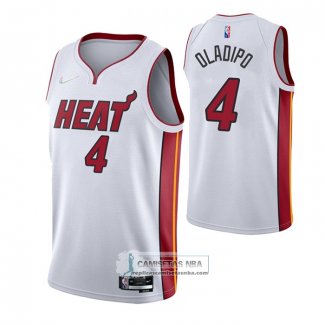 Camiseta Miami Heat Victor Oladipo NO 4 Association 2021-22 Blanco