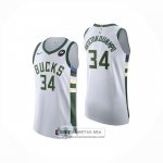 Camiseta Milwaukee Bucks Giannis Antetokounmpo NO 34 Association Authentic 2025-26 Blanco