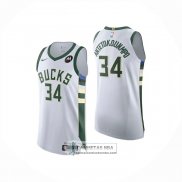 Camiseta Milwaukee Bucks Giannis Antetokounmpo NO 34 Association Authentic 2025-26 Blanco