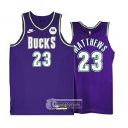Camiseta Milwaukee Bucks Wesley Matthews NO 23 Classic 2022-23 Violeta