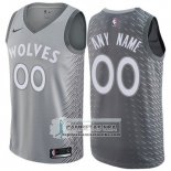 Camiseta Minnesota Timberwolves Personalizada Ciudad 2017-18 Gris