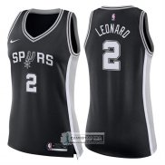 Camiseta Mujer Spurs Kawhi Leonard Icon 2017-18 Negro