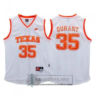 Camiseta NCAA Texas Durant Blanco