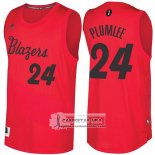 Camiseta Navidad Blazers Mason Plumlee 2016 Rojo