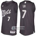 Camiseta Navidad Nets Jeremy Lin 2016 Negro