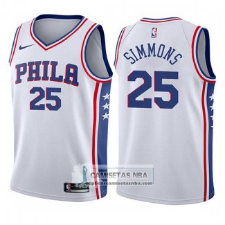 Camiseta Nino 76ers Ben Simmons Association 2017-18 Blanco