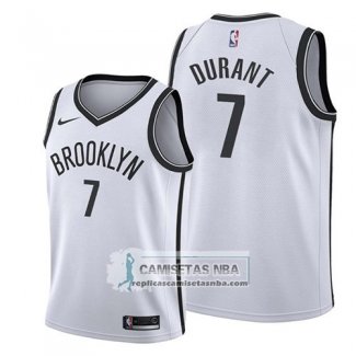 Camiseta Nino Brooklyn Nets Kevin Durant Association 2019 Blanco